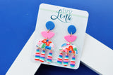 Handcrafted Polymer Clay Earrings- Vibrant Floral