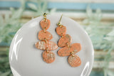 Handcrafted Polymer Clay Earrings- Pumpkin Spice Stacked Pebbles