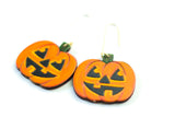 Handcrafted Wood Earrings- Jack-O-Lantern