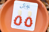 Handcrafted Polymer Clay Earrings- Sunset Orange