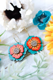 Handcrafted Wood Earrings- Flower Two