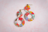 Handcrafted Polymer Clay Earrings- Warm Fall Circles Mix