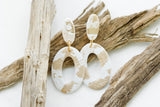 Handcrafted Polymer Clay Earrings- Gold & White