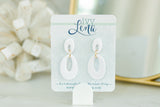 Handcrafted Polymer Clay Earrings- White