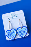 Handcrafted Wood Earrings- KC baseball