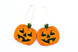 Handcrafted Wood Earrings- Jack-O-Lantern