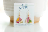 Handcrafted Polymer Clay Earrings- Purple Autumn Triangles