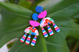Handcrafted Polymer Clay Earrings- Vibrant Floral