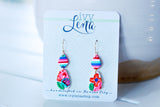 Handcrafted Polymer Clay Earrings- Vibrant Floral