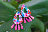 Handcrafted Polymer Clay Earrings- Vibrant Floral