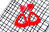 Handcrafted Polymer Clay Earrings- Red Triangle