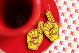 Handcrafted Wood Earrings- Hollow KC Arrowhead