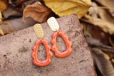 Handcrafted Polymer Clay Earrings- Sunset Orange