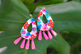 Handcrafted Polymer Clay Earrings- Vibrant Floral