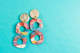 Handcrafted Polymer Clay Earrings- Spots of Fall Square Mix