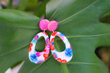 Handcrafted Polymer Clay Earrings- Vibrant Floral