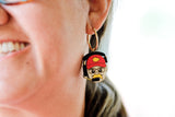 Handcrafted Wood Earrings- Reid Hoop Charms
