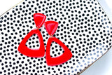 Handcrafted Polymer Clay Earrings- Red Triangle