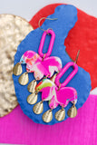 Handcrafted Polymer Clay Earrings- Fuchsia Fun