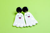 Handcrafted Polymer Clay Earrings- Happy Ghost