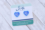 Handcrafted 3D Printed Stud Earrings- KC Hearts Large