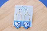Handcrafted 3D Printed Earrings- KC Home Plate