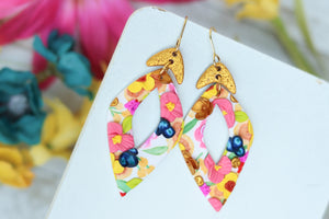 Handcrafted Polymer Clay Earrings- Golden Gem