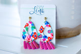 Handcrafted Polymer Clay Earrings- Vibrant Floral