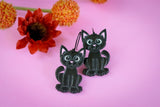 Handcrafted Polymer Clay Earrings- Black Cats
