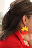 Handcrafted 3D Printed Earrings-Red & Yellow