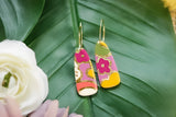 Handcrafted Polymer Clay Earrings- Purple Autumn Long Drop