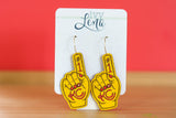 Handcrafted Wood Earrings- Hollow KC Arrowhead