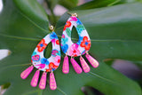 Handcrafted Polymer Clay Earrings- Vibrant Floral