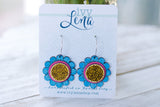 Handcrafted Wood Earrings- Flower Three
