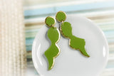 Handcrafted Polymer Clay Earrings- Turning Green