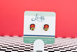 Handcrafted Wood Stud Earrings- Reid Head