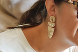 Handcrafted Polymer Clay Earrings- Gold