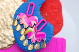 Handcrafted Polymer Clay Earrings- Fuchsia Fun