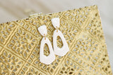 Handcrafted Polymer Clay Earrings- White