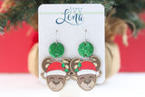 Hand-Painted Wood Earrings- Santa’s Reindeer