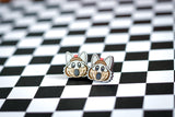 Handcrafted Wood Stud Earrings- KC Wolf