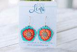 Handcrafted Wood Earrings- Flower Two