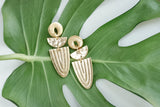 Handcrafted Polymer Clay Earrings- Gold
