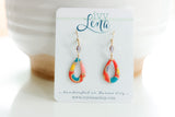 Handcrafted Polymer Clay Earrings- Spots of Fall Small Teardrops