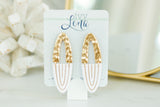 Handcrafted Polymer Clay Earrings- Gold & White
