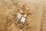 Handcrafted Polymer Clay Earrings- Taupe & Gold