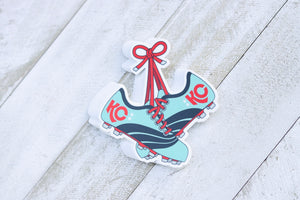 KC Teal Cleats Sticker
