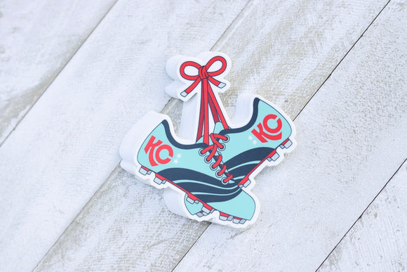 KC Teal Cleats Sticker