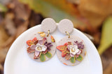 Handcrafted Polymer Clay Earrings- Autumn Flowers