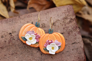 Handcrafted Polymer Clay Earrings- Autumn Flowers